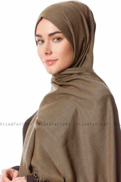 Aysel - Hijab Pashmina Caqui Oscuro - Gülsoy