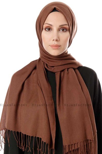 Aysel - Hijab Pashmina Marron Oscuro - Gülsoy