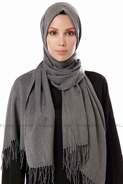 Aysel - Hijab Pashmina Gris Oscuro - Gülsoy