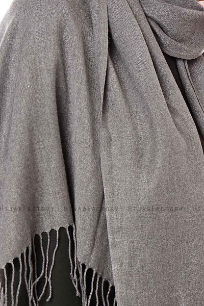 Aysel - Hijab Pashmina Gris Oscuro - Gülsoy