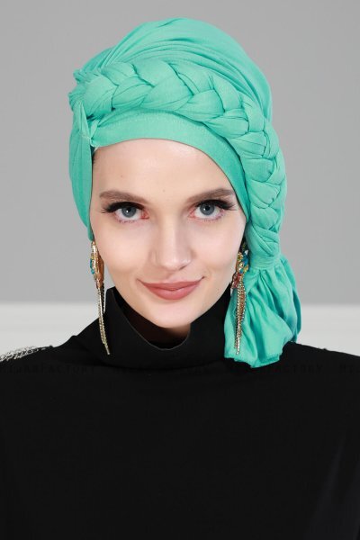 Theresa - Turbante Di Cotone Turquesa - Ayse Turban