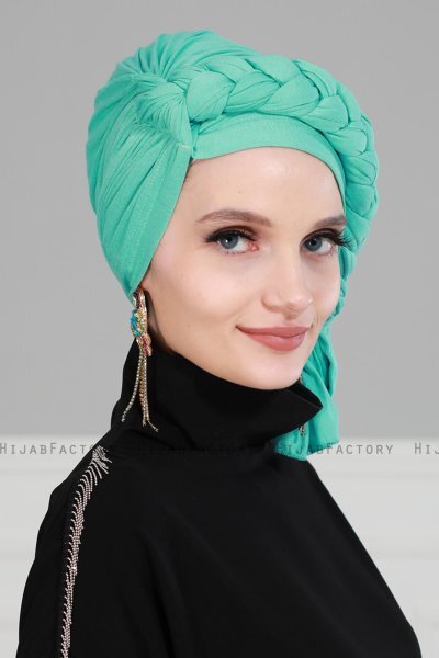 Theresa - Turbante Di Cotone Turquesa - Ayse Turban