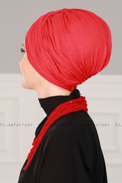 Fiona - Turbante De Algodón Rojo - Ayse Turban