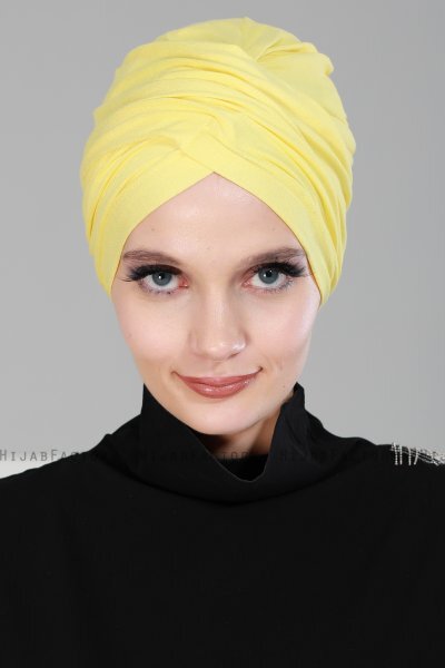 Fiona - Turbante De Algodón Amarillo - Ayse Turban