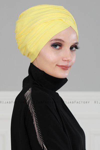 Fiona - Turbante De Algodón Amarillo - Ayse Turban