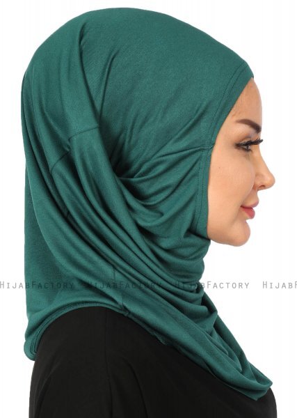 Wilda - Hijab De Algodón Verde Oscuro