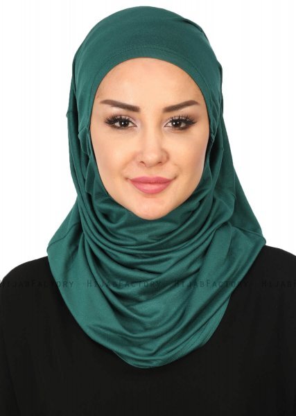 Wilda - Hijab De Algodón Verde Oscuro