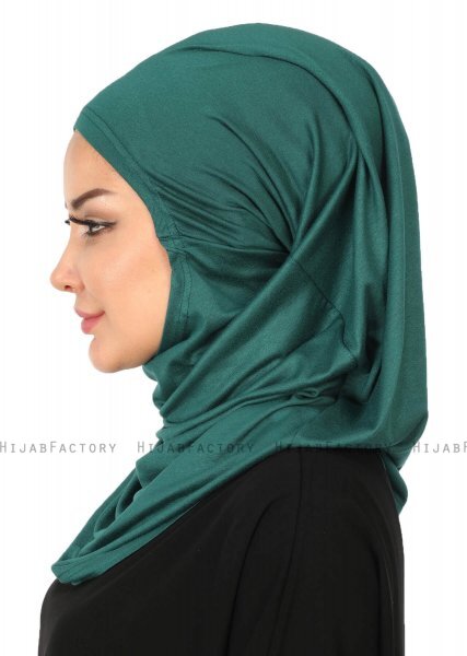 Wilda - Hijab De Algodón Verde Oscuro