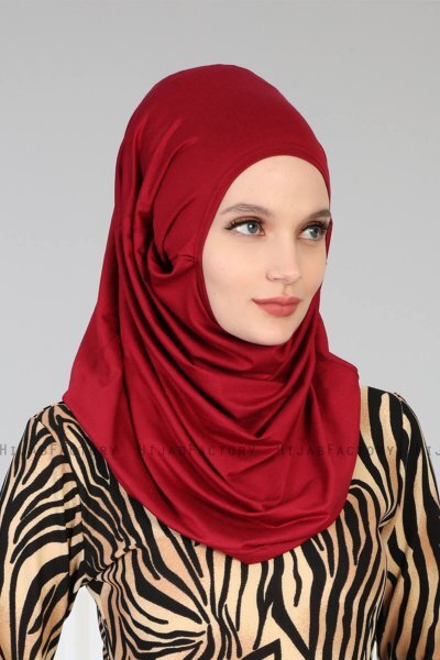 Wilda - Hijab De Algodón Burdeos