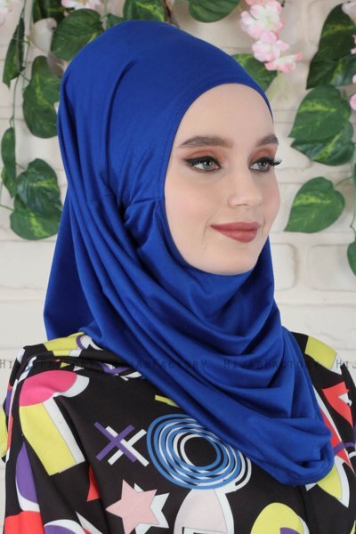 Wilda - Hijab De Algodón Azul