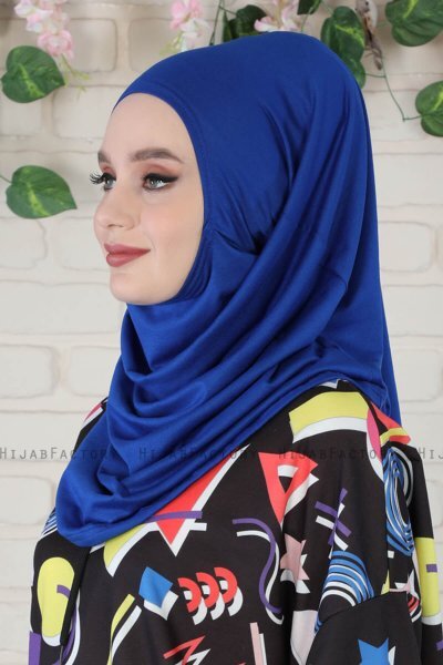 Wilda - Hijab De Algodón Azul