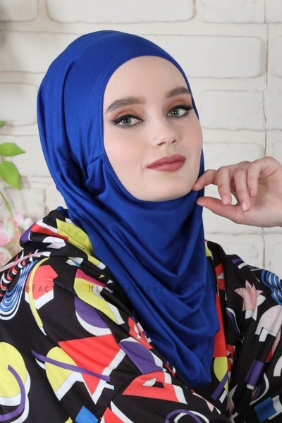 Wilda - Hijab De Algodón Azul