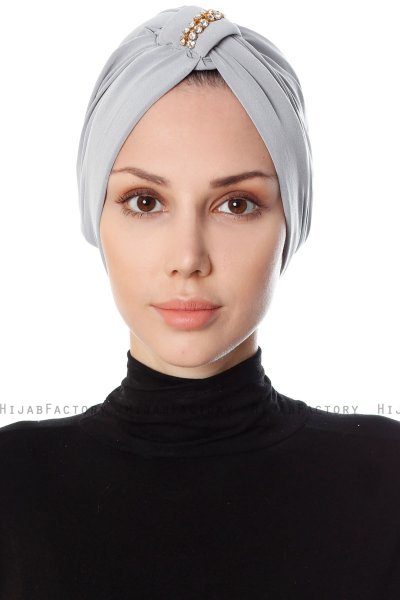 Bahar - Turbante Gris Claro