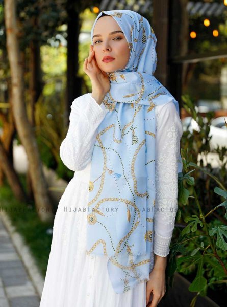 Bahr - Hijab Estampado Azul - Sal Evi