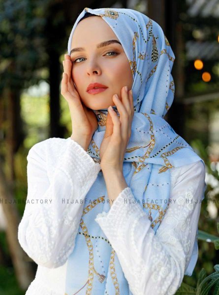 Bahr - Hijab Estampado Azul - Sal Evi