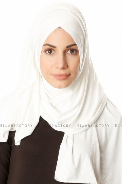 Betul - Hijab 1X Jersey Crema - Ecardin