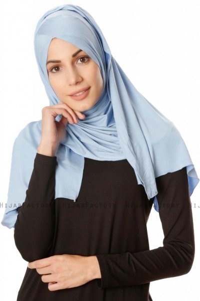 Betul - Hijab 1X Jersey Azul Claro - Ecardin