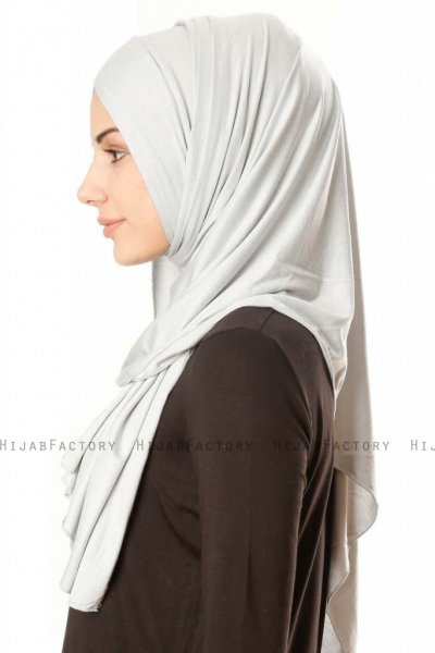 Betul - Hijab 1X Jersey Gris Claro - Ecardin