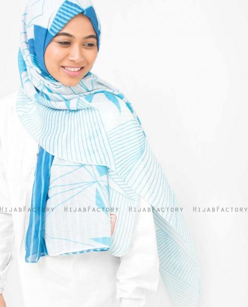 Blue Contour Viscose Hijab - Silk Route 5A406b