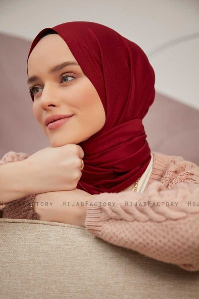 Ceyda - Hijab Cazz Rojo Oscuro