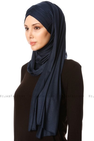 Cansu - Hijab 3X Jersey Azul Marino