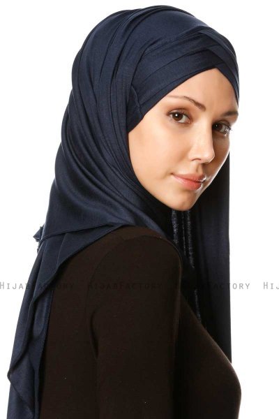 Cansu - Hijab 3X Jersey Azul Marino
