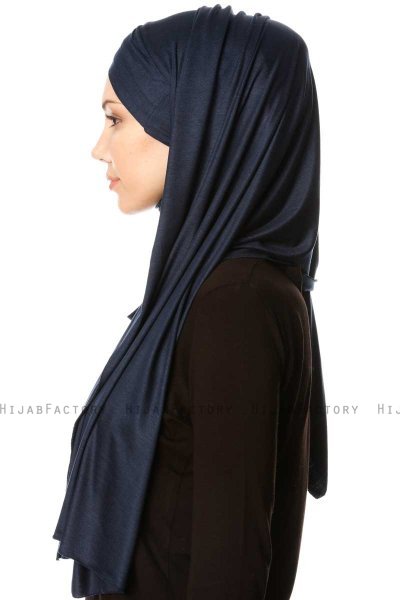 Cansu - Hijab 3X Jersey Azul Marino