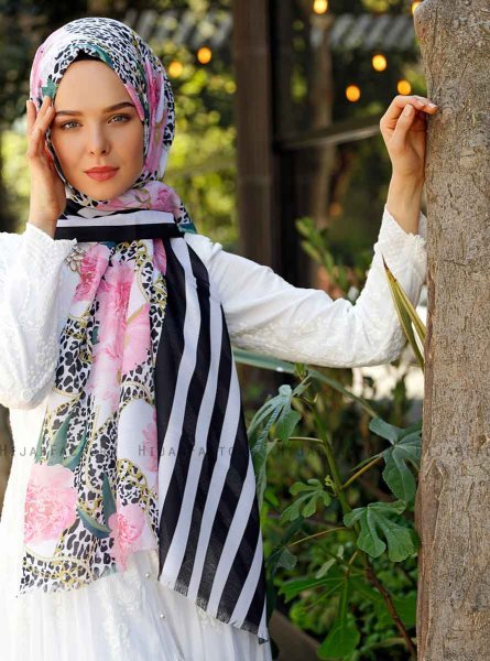 Capella - Hijab Estampado Rosado - Sal Evi