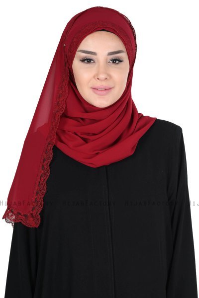 Carin - Hijab Chiffon Práctico Burdeos