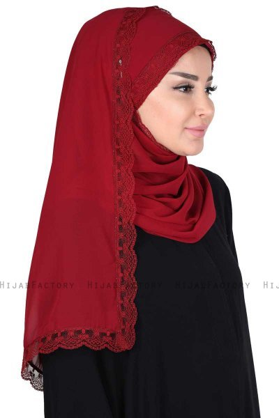 Carin - Hijab Chiffon Práctico Burdeos