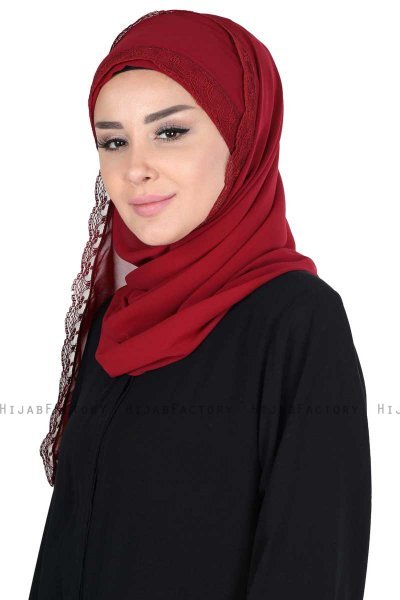 Carin - Hijab Chiffon Práctico Burdeos