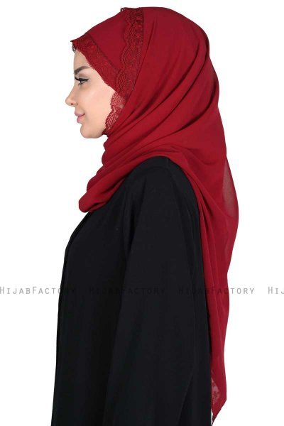 Carin - Hijab Chiffon Práctico Burdeos
