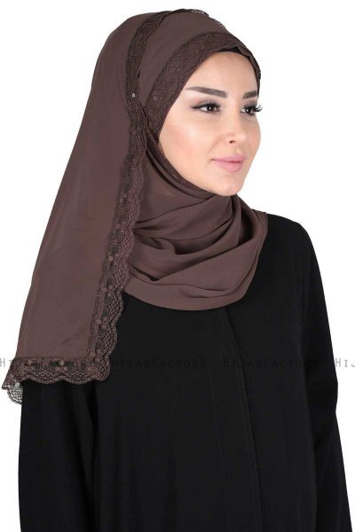 Carin - Hijab Chiffon Práctico Marrón