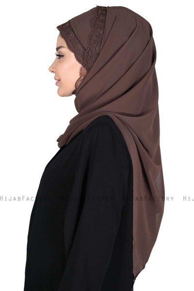 Carin - Hijab Chiffon Práctico Marrón