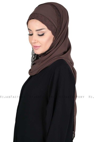Carin - Hijab Chiffon Práctico Marrón