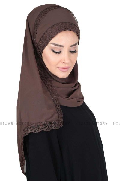 Carin - Hijab Chiffon Práctico Marrón
