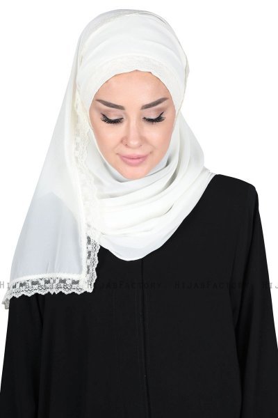 Carin - Hijab Chiffon Práctico Crema
