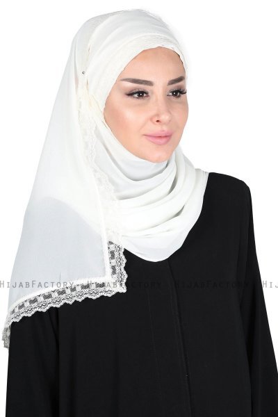 Carin - Hijab Chiffon Práctico Crema