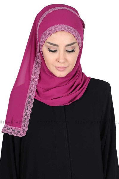 Carin - Hijab Chiffon Práctico Fucsia