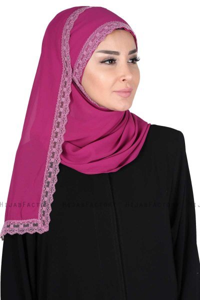 Carin - Hijab Chiffon Práctico Fucsia