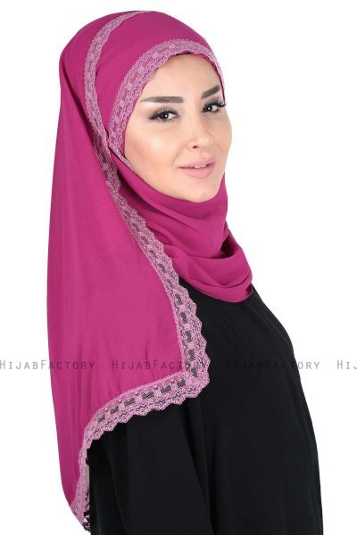 Carin - Hijab Chiffon Práctico Fucsia