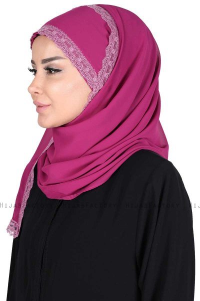 Carin - Hijab Chiffon Práctico Fucsia