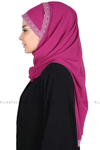 Carin - Hijab Chiffon Práctico Fucsia