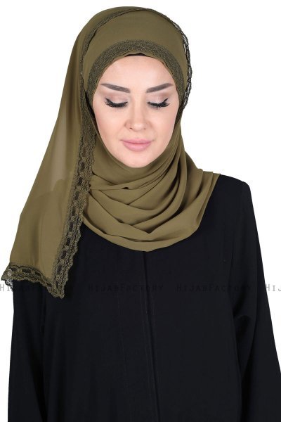 Carin - Hijab Chiffon Práctico Caqui