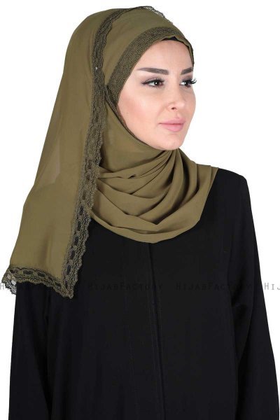 Carin - Hijab Chiffon Práctico Caqui