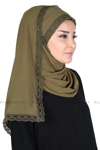 Carin - Hijab Chiffon Práctico Caqui