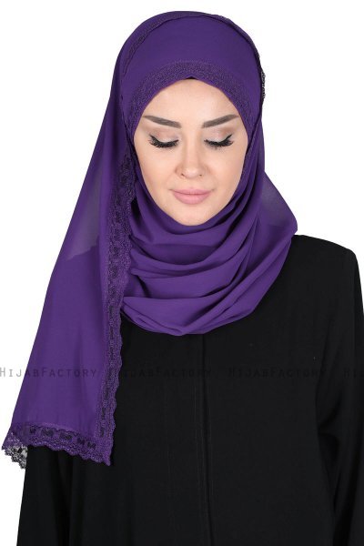 Carin - Hijab Chiffon Práctico Púrpura
