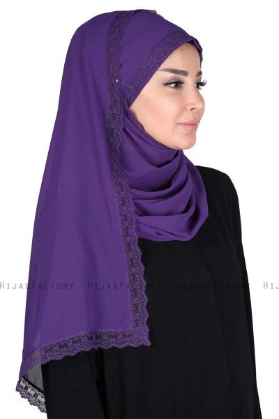 Carin - Hijab Chiffon Práctico Púrpura