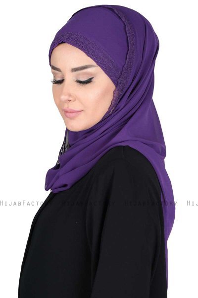 Carin - Hijab Chiffon Práctico Púrpura