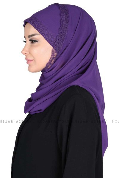 Carin - Hijab Chiffon Práctico Púrpura